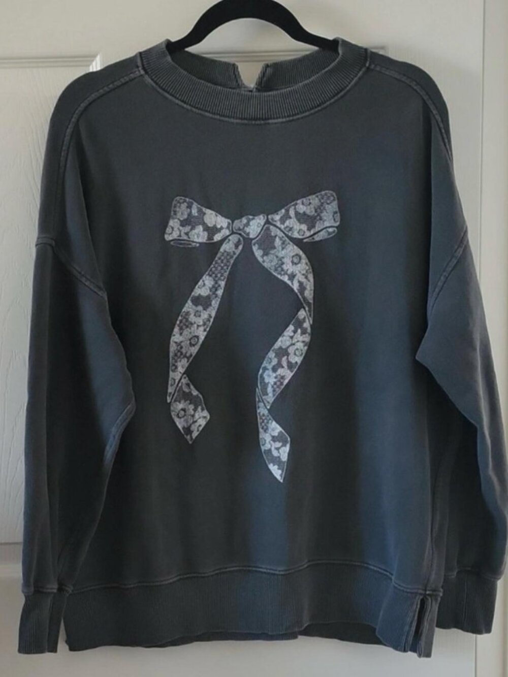 Aerie - Bow Sweater - Charcoal/Black - Sz XS